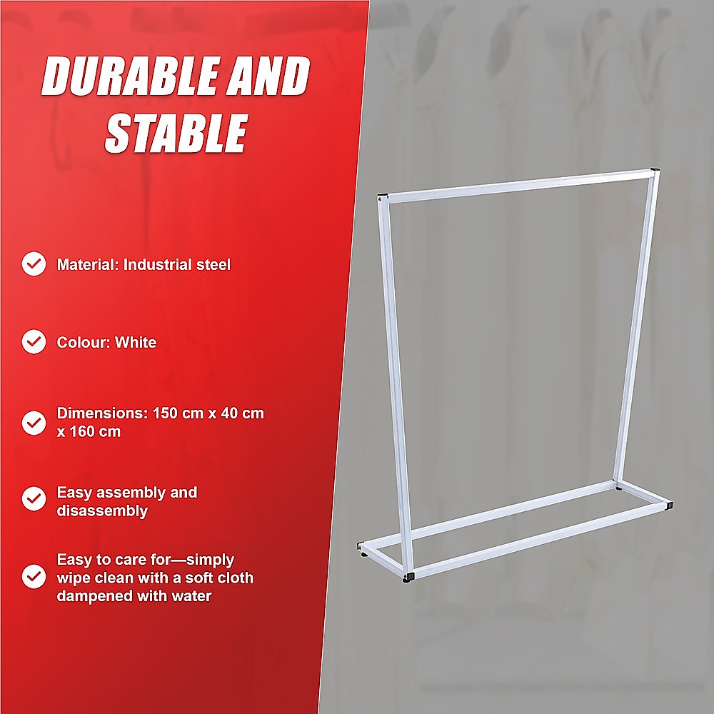 Commercial Clothing Garment Rack Retail Shop White 10