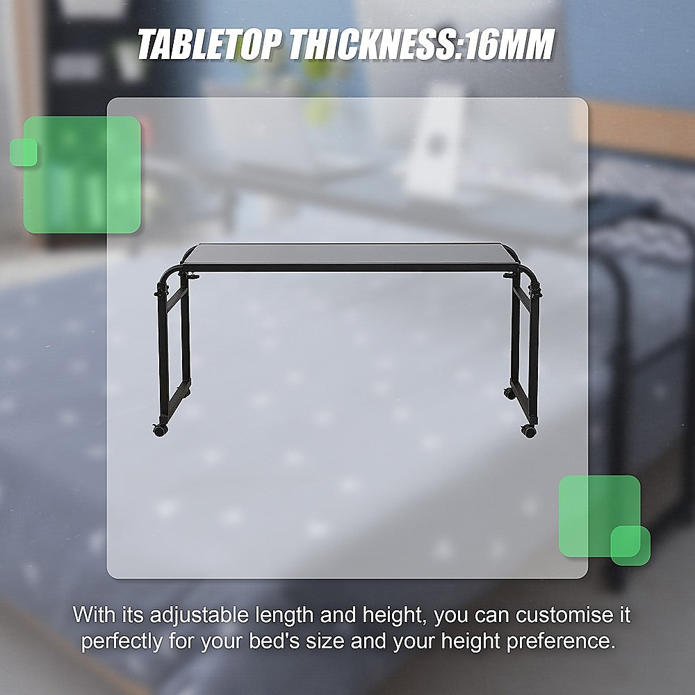 Overbed Table Work Laptop Desk with Wheels 6