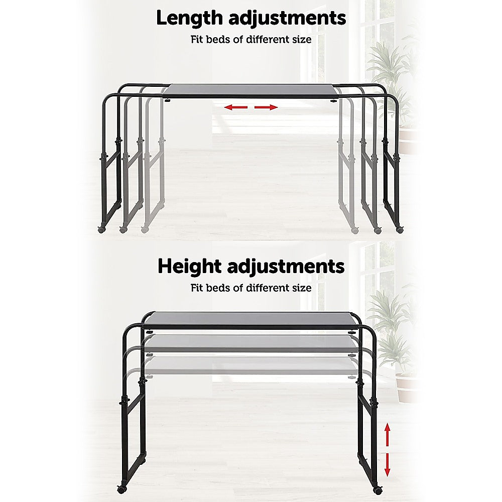 Overbed Table Work Laptop Desk with Wheels 8