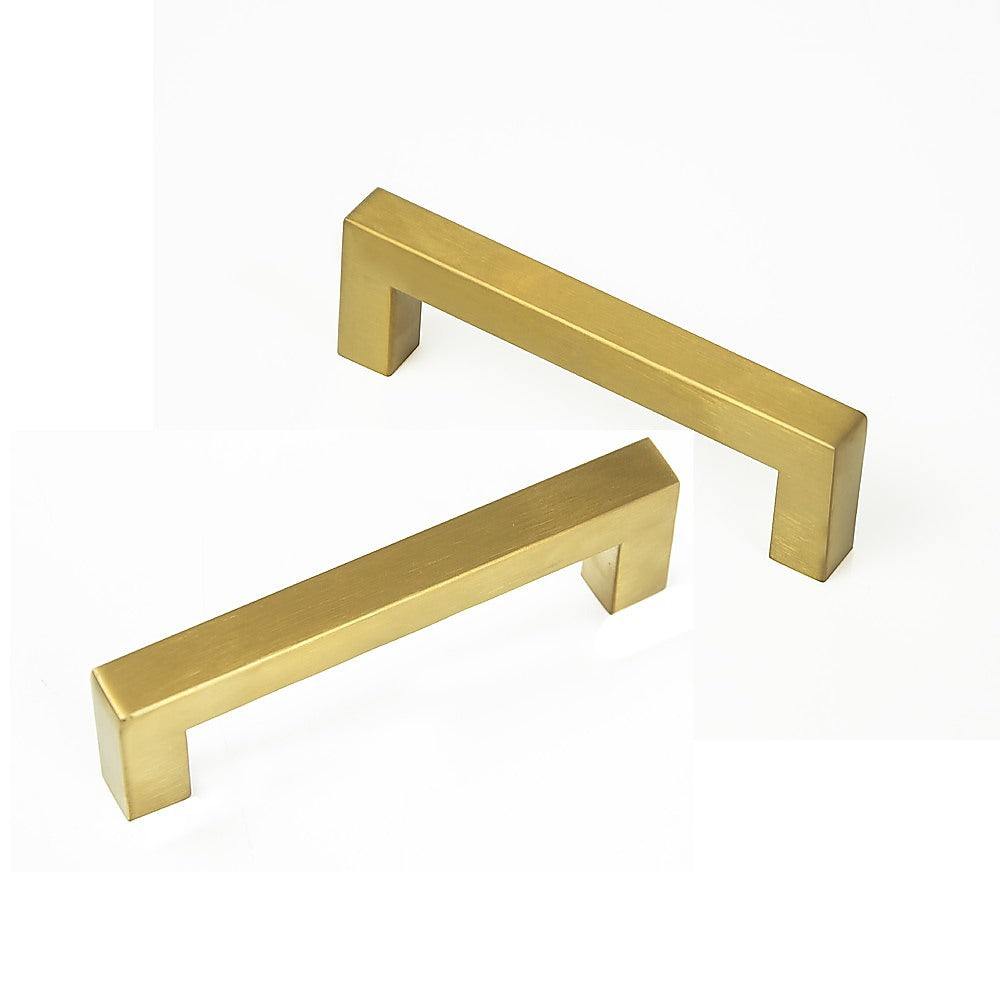 15x Brushed Brass Drawer Pulls Kitchen Cabinet Handles - Gold Finish 96mm 7