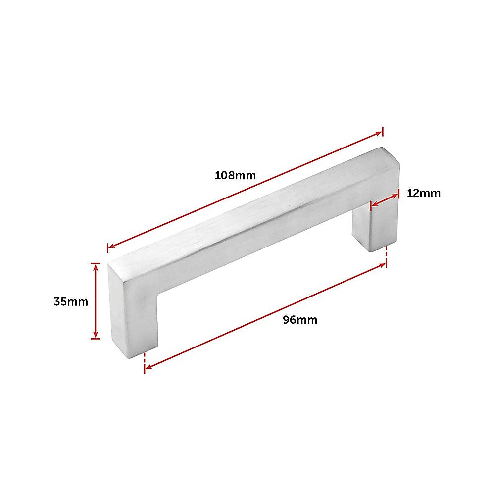 Brushed Nickel Stainless Steel Kitchen Cabinet Square Drawer Pull Door Handles 15-Pack 12
