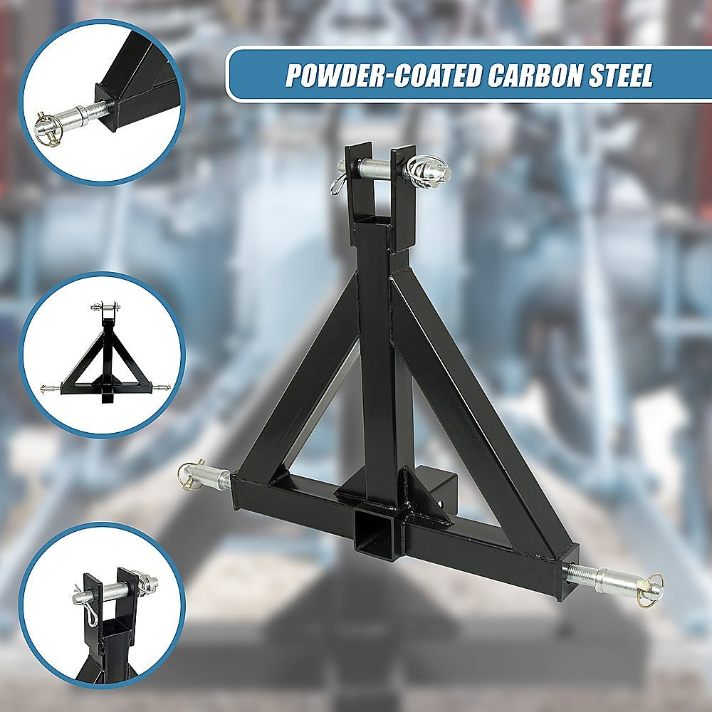 Heavy Duty Steel 3 Point 2" Trailer Hitch Receiver Tow Drawbar For Cat 1 Tractor 9