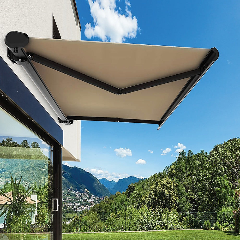 5.5m x 3.0m Retractable Folding Arm Awning Heavy Duty Full Cassette Motorised 7
