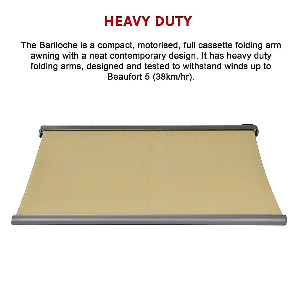 5.5m x 3.0m Retractable Folding Arm Awning Heavy Duty Full Cassette Motorised 11