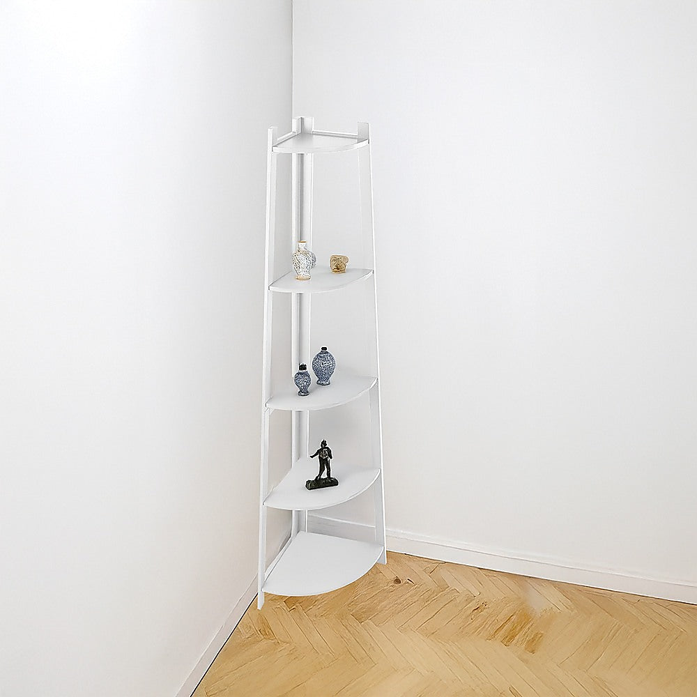 Corner Ladder Shelf Bookcase Display Storage Unit 5