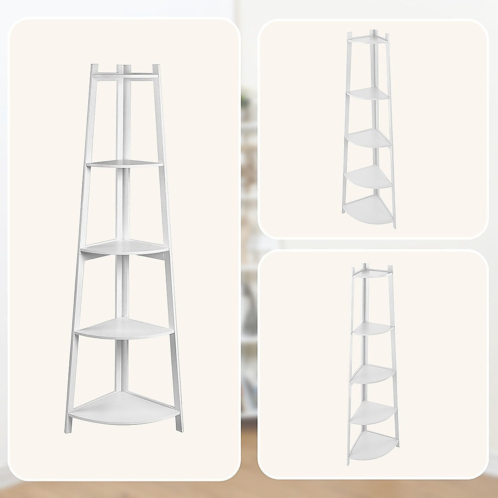 Corner Ladder Shelf Bookcase Display Storage Unit 7