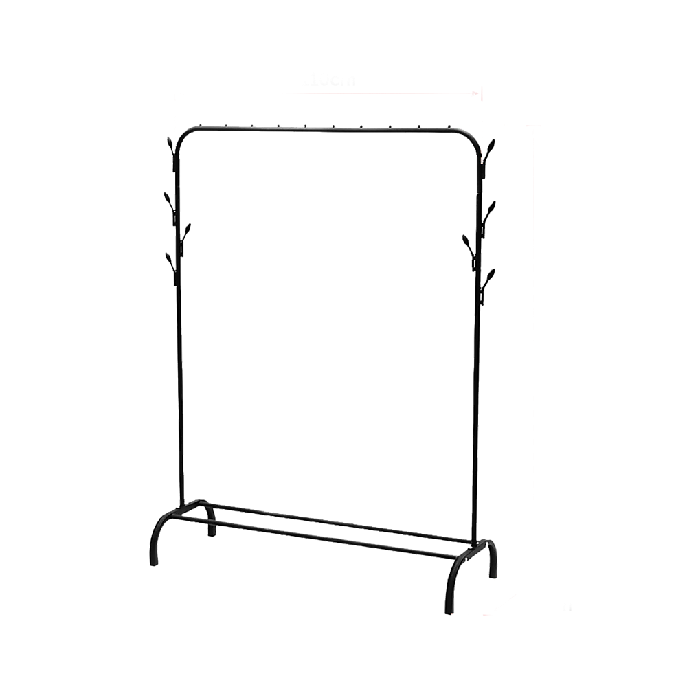 Closet Organizer Metal Garment Rack Portable Clothes Hanger Storage Shoes Rack Black 4