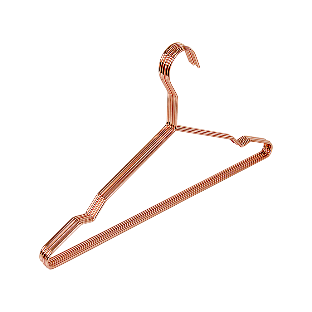 Adult 16.5" Rose Gold Shiny Metal Wire Coat Suit Top Clothes Hangers (60pc per set) 7