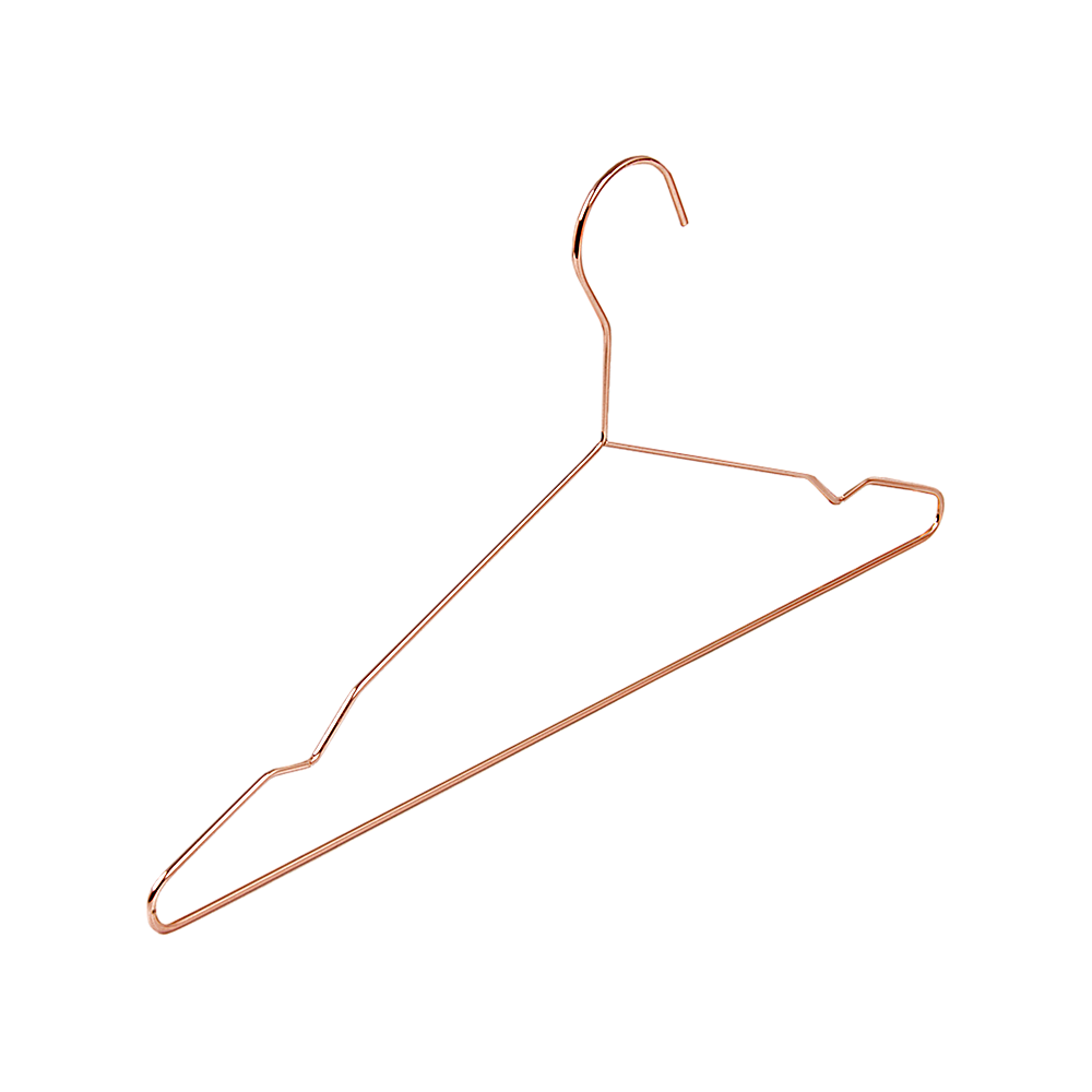 Adult 16.5" Rose Gold Shiny Metal Wire Coat Suit Top Clothes Hangers (30pc per set) 6