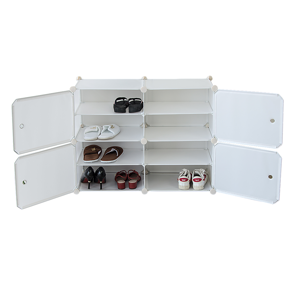 White Cube DIY Shoe Cabinet Rack Storage Portable Stackable Organiser Stand 5