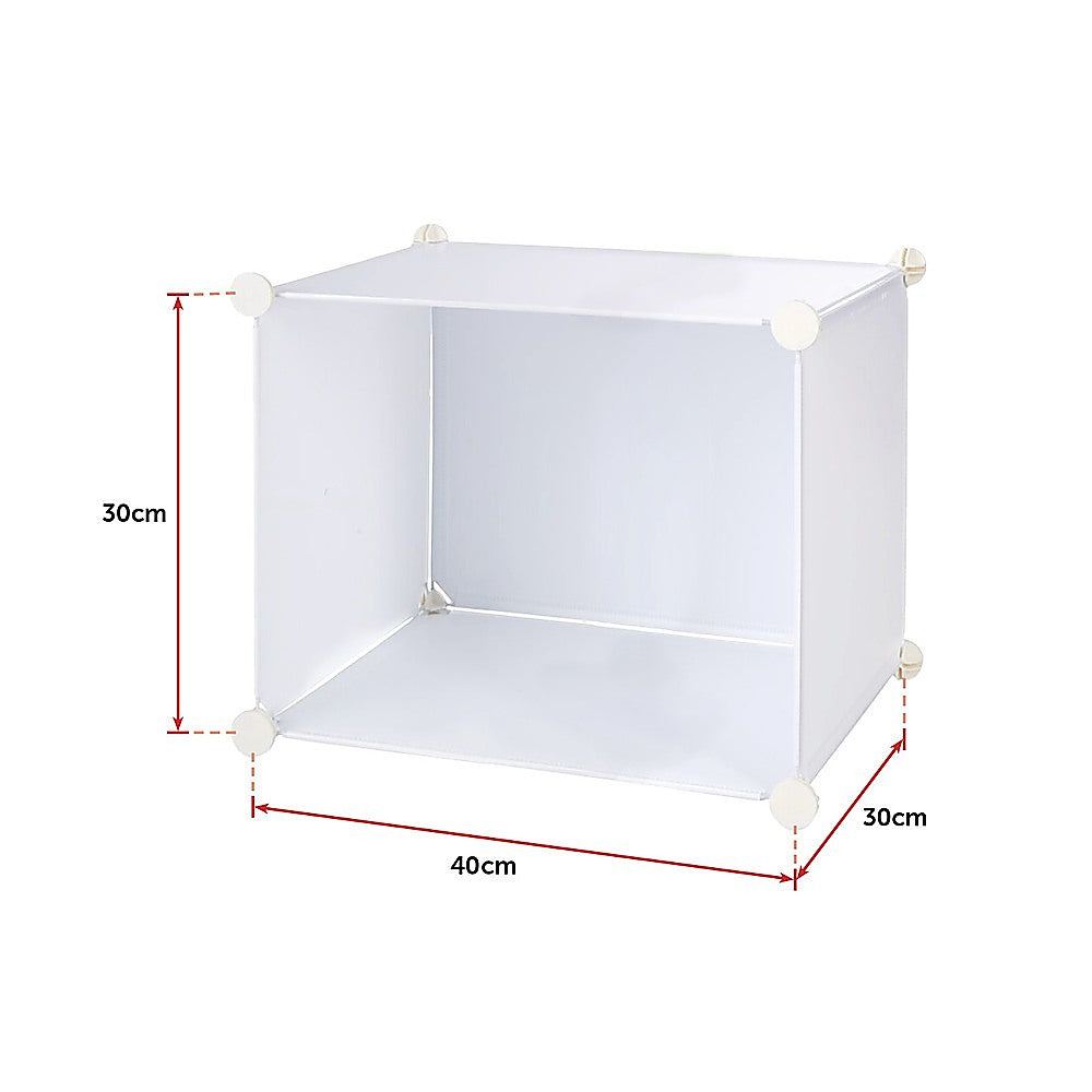White Cube DIY Shoe Cabinet Rack Storage Portable Stackable Organiser Stand 11