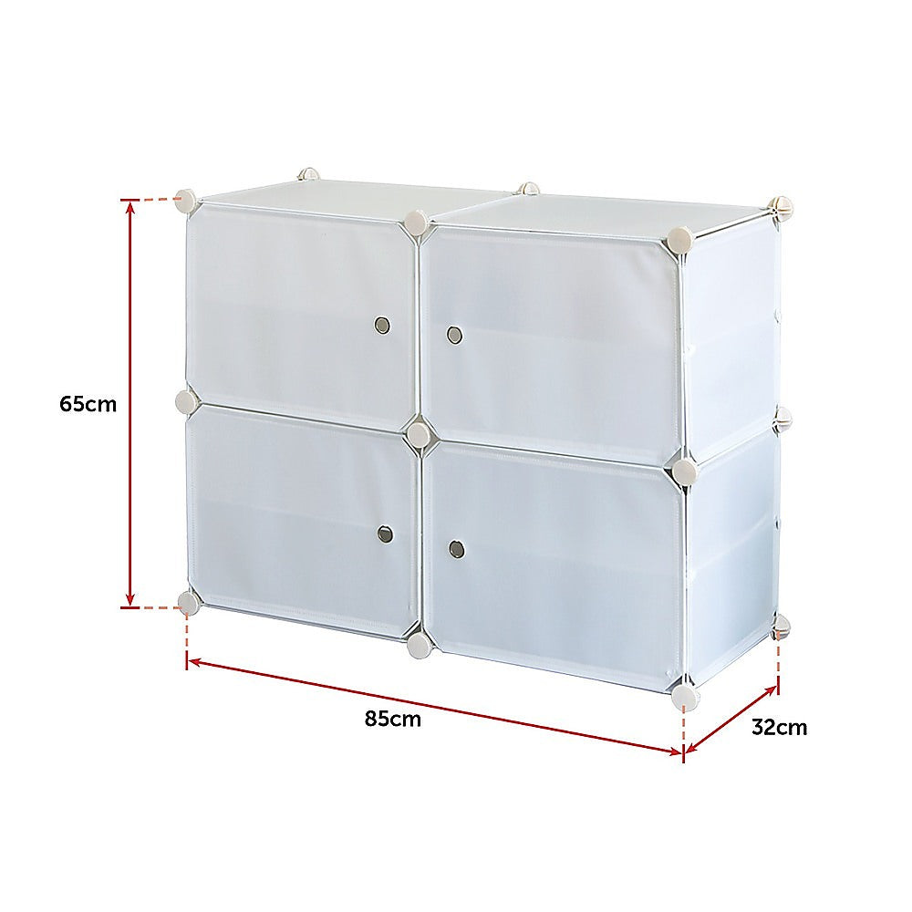 White Cube DIY Shoe Cabinet Rack Storage Portable Stackable Organiser Stand 12
