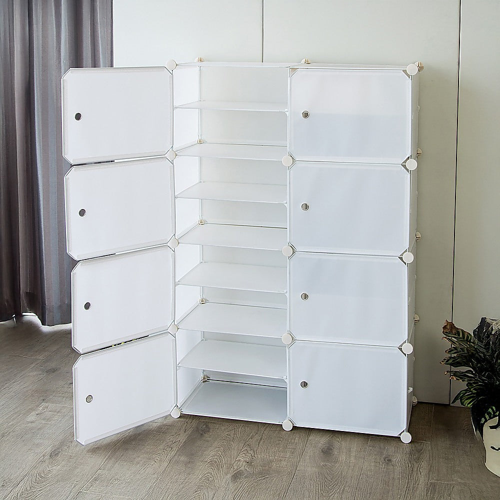 White Cube DIY Shoe Cabinet Rack Storage Portable Stackable Organiser Stand 5