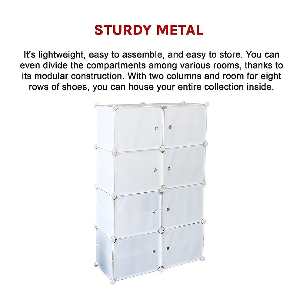 White Cube DIY Shoe Cabinet Rack Storage Portable Stackable Organiser Stand 10