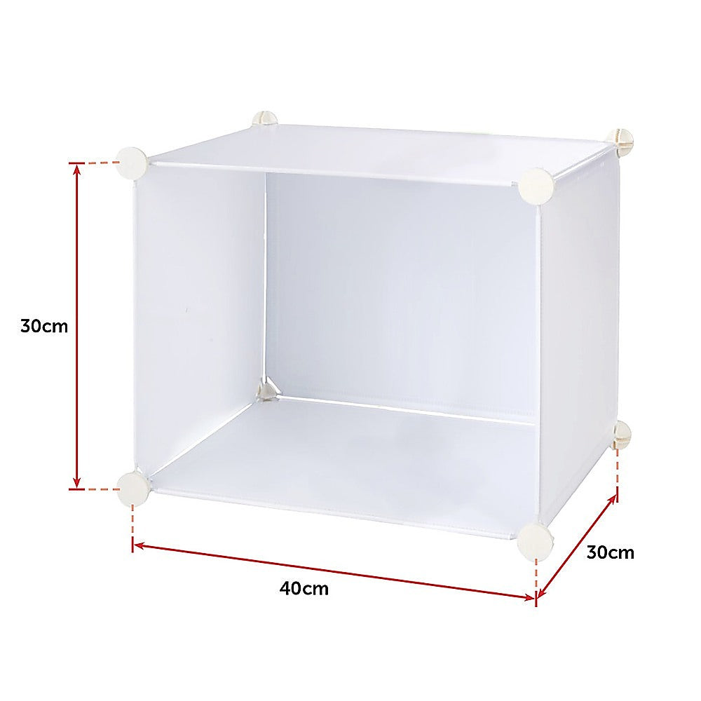 White Cube DIY Shoe Cabinet Rack Storage Portable Stackable Organiser Stand 11