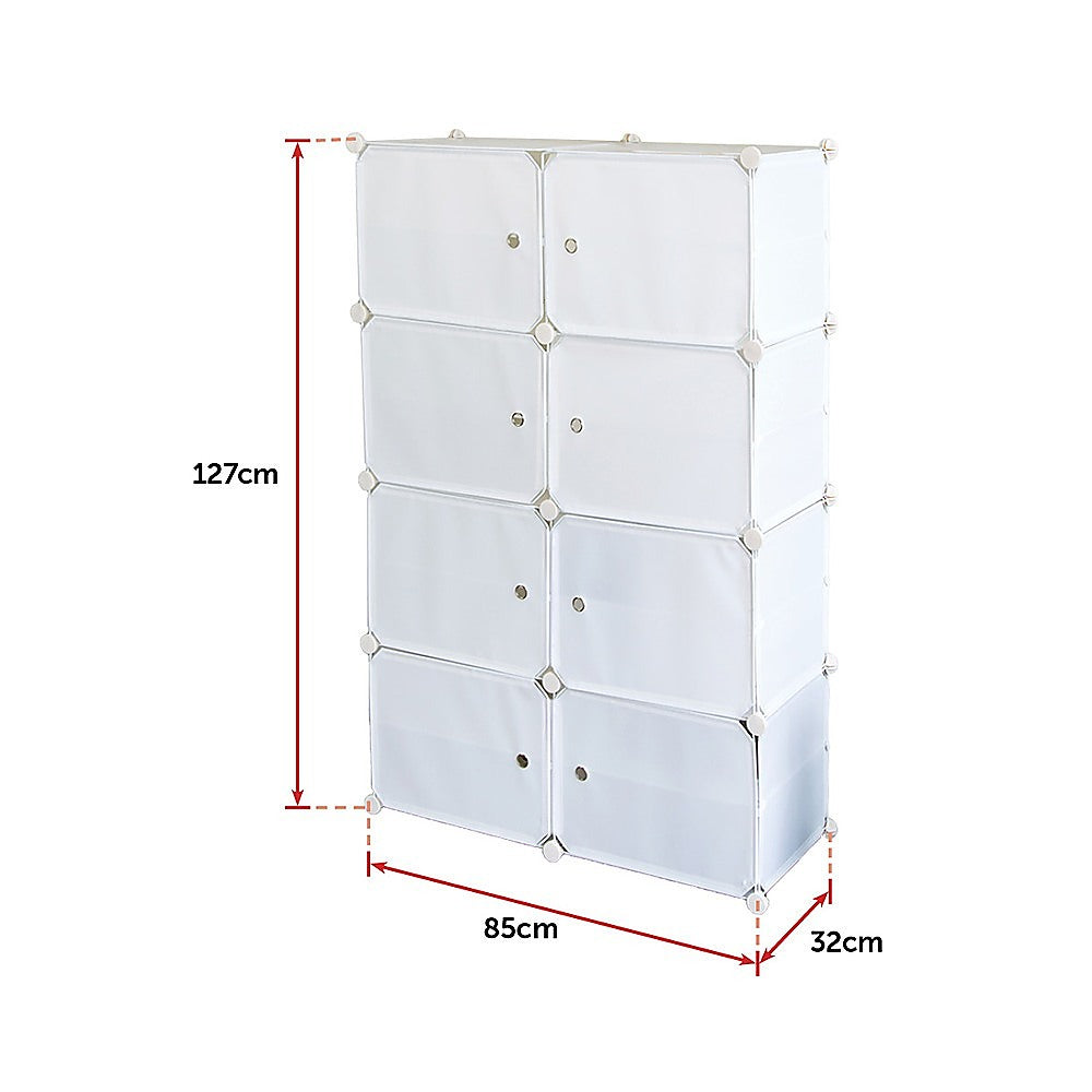 White Cube DIY Shoe Cabinet Rack Storage Portable Stackable Organiser Stand 12