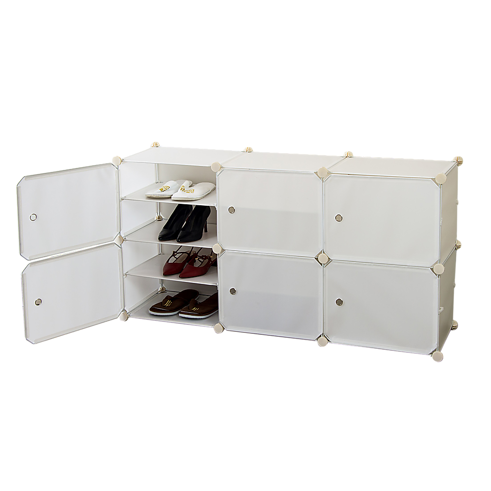 White Cube DIY Shoe Cabinet Rack Storage Portable Stackable Organiser Stand 4