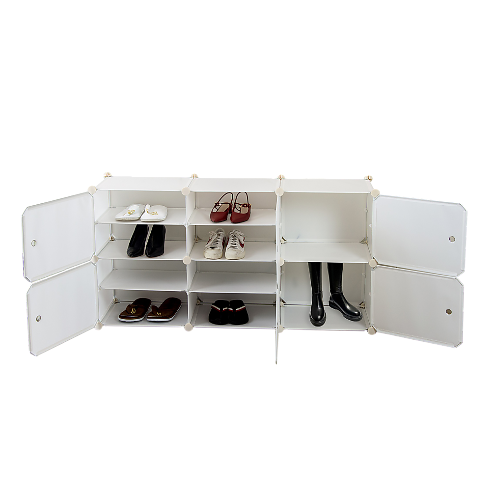 White Cube DIY Shoe Cabinet Rack Storage Portable Stackable Organiser Stand 7