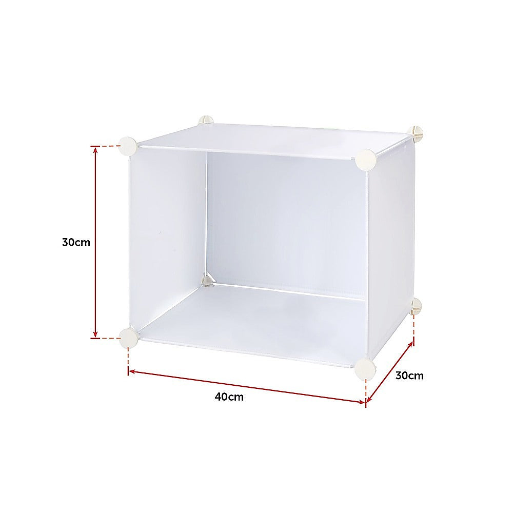 White Cube DIY Shoe Cabinet Rack Storage Portable Stackable Organiser Stand 12