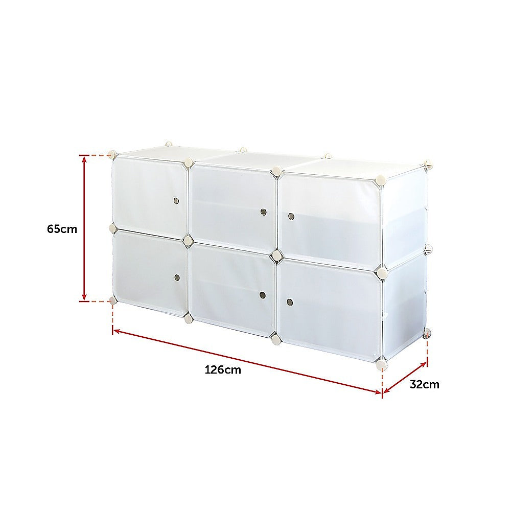 White Cube DIY Shoe Cabinet Rack Storage Portable Stackable Organiser Stand 13
