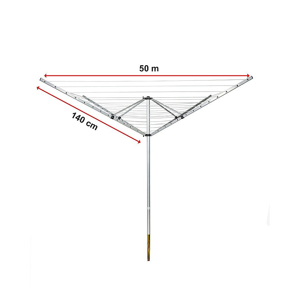 4 Arm Rotary Airer Outdoor Washing Line Clothes Dryer 50m Length 13