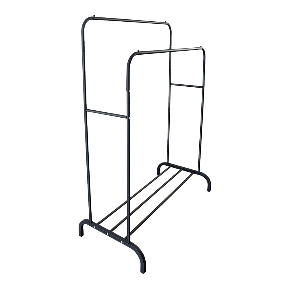 Heavy Metal Double Clothes Rail Hanging Rack Garment Display Stand Storage Shelf 5