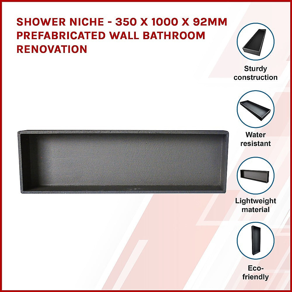 Shower Niche - 350 x 1000 x 92mm Prefabricated Wall Bathroom Renovation 3