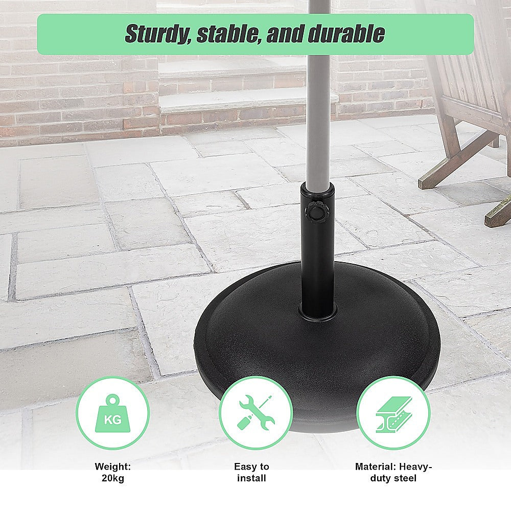 20kg Patio Sun Umbrella Base Durable Parasol Garden Stand Cement Round 5