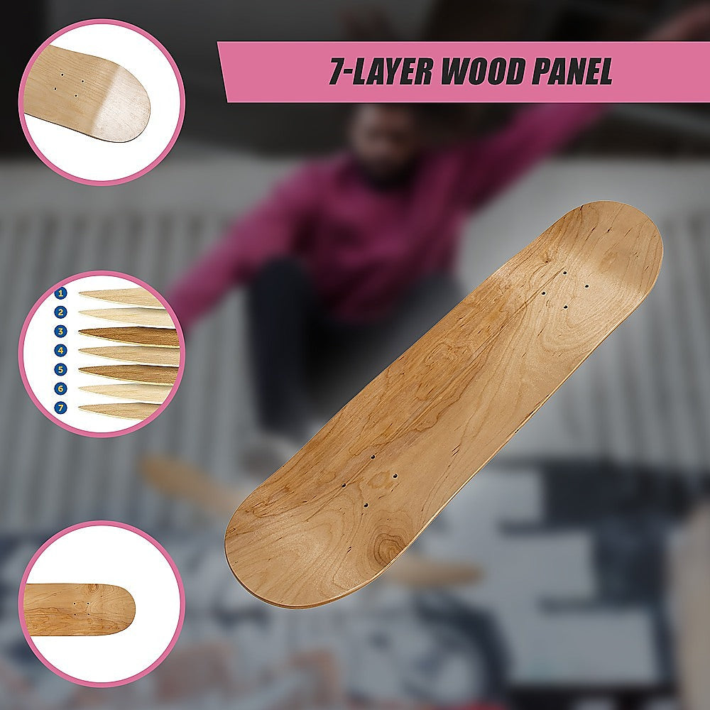 7 Layers Skateboard Deck Natural Wood Maple Double Concave Blank Skate Board DIY 8
