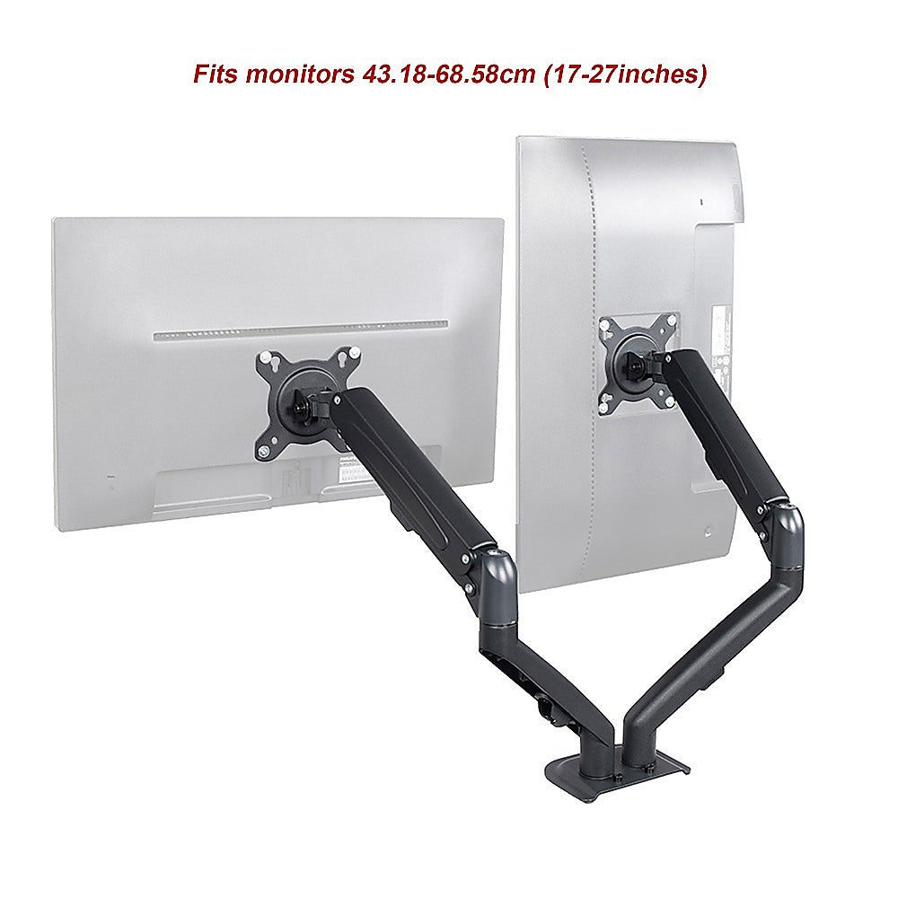 Dual Screen Gas-strut Monitor Stand Mount Desktop Bracket for LED/LC 11