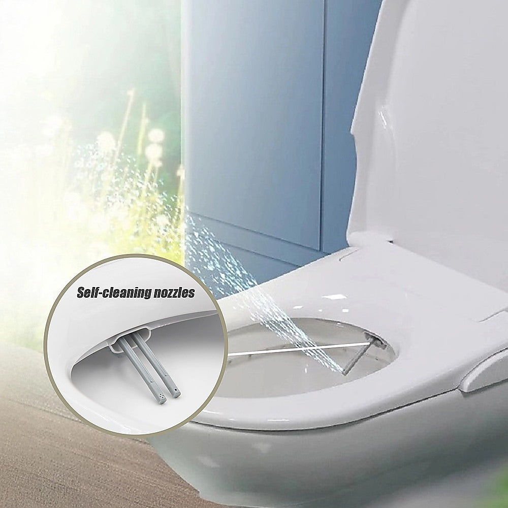 Non Electric Bidet Toilet Seat W/ Cover Bathroom Spray Water Wash 6