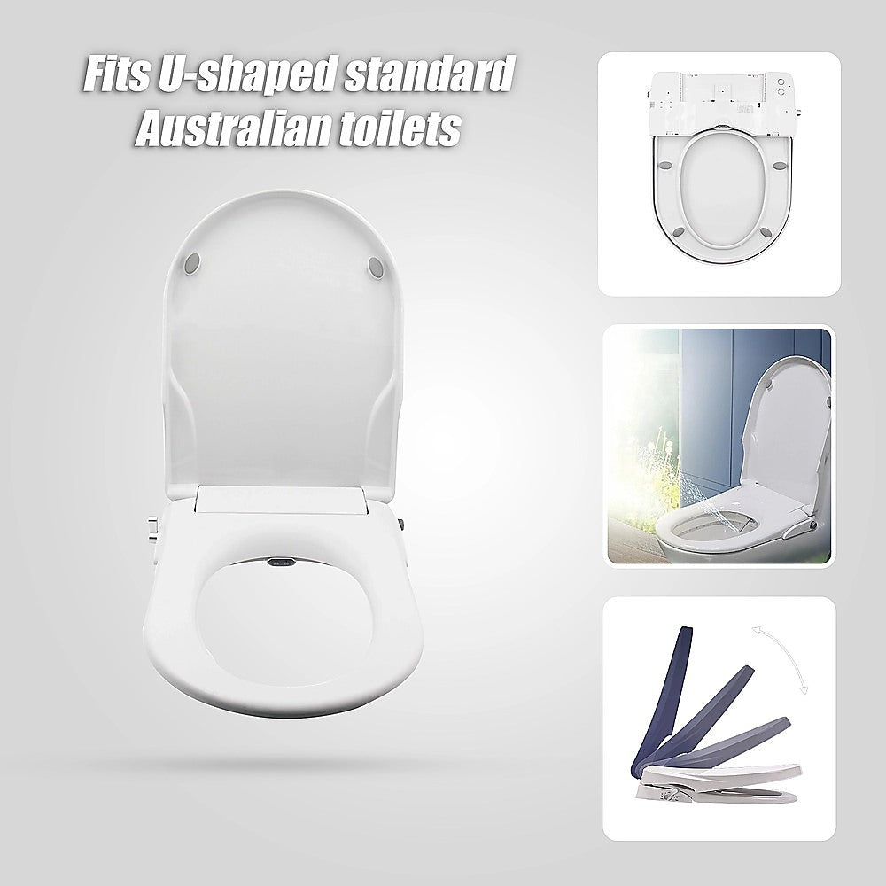 Non Electric Bidet Toilet Seat W/ Cover Bathroom Spray Water Wash 8