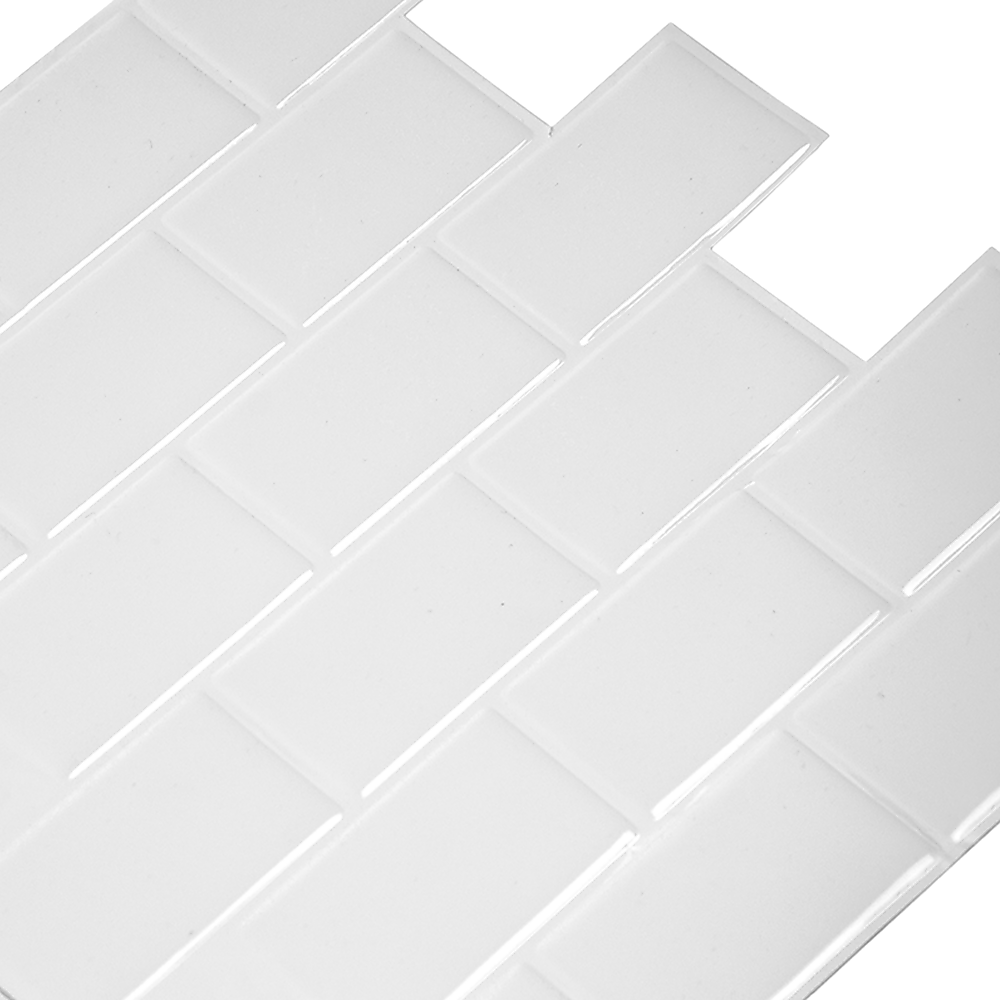 Tiles 3D Peel and Stick Wall Tile Subway White (30 x 30cm x 10 sheets) 4