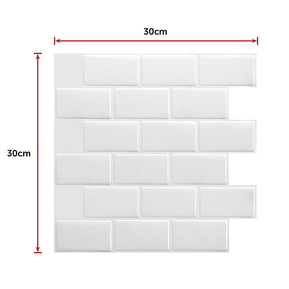 Tiles 3D Peel and Stick Wall Tile Subway White (30 x 30cm x 10 sheets) 11