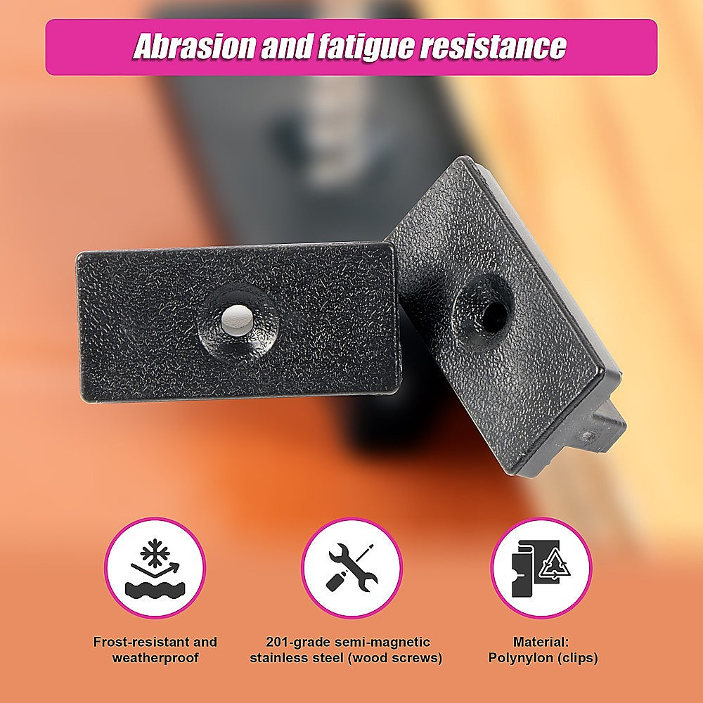 100 Composite Decking Hidden Fixing Fasteners Plastic T Clips & Screws 5