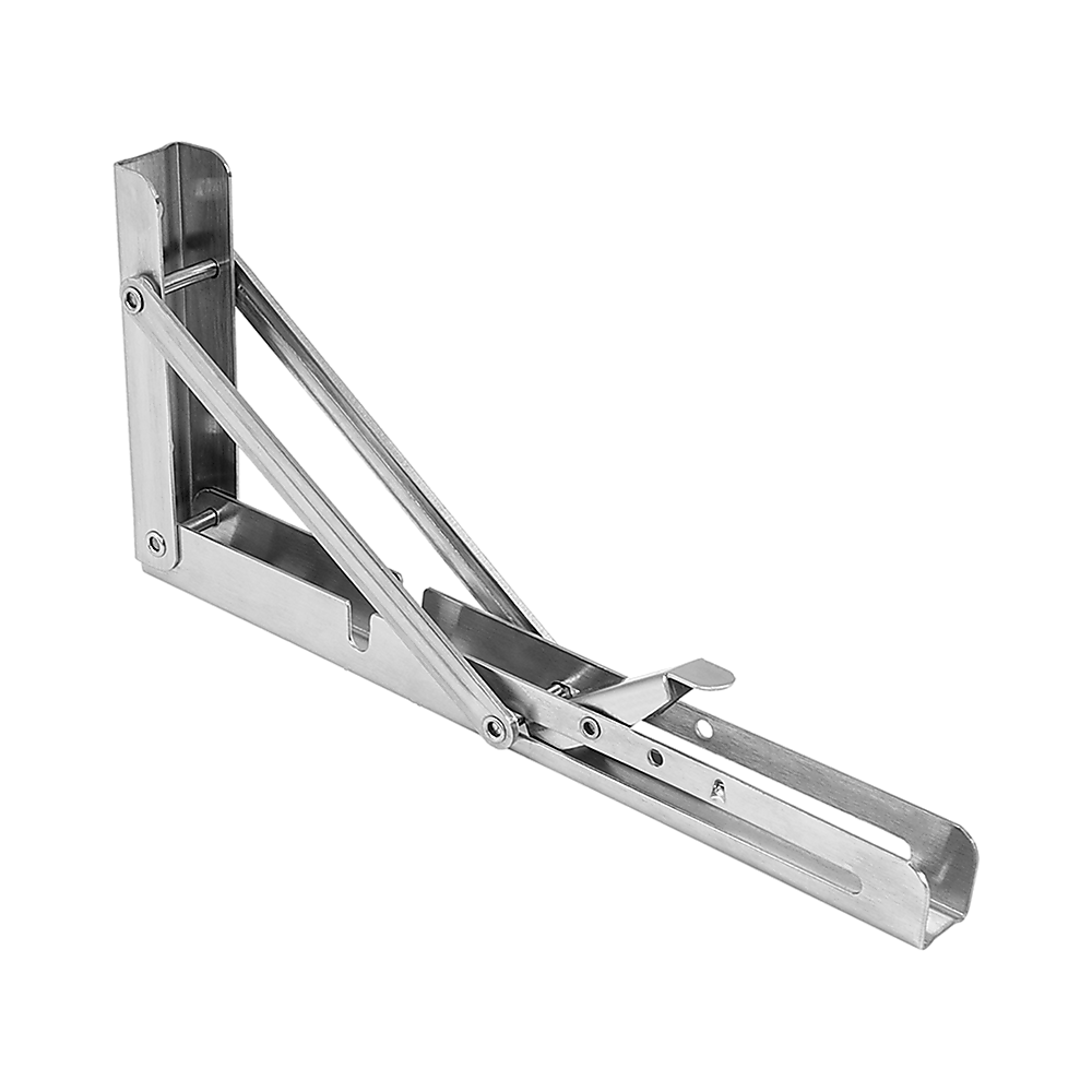 2x 10" Stainless Steel Folding Table Bracket Shelf Bench 50kg Load Heavy Duty 5