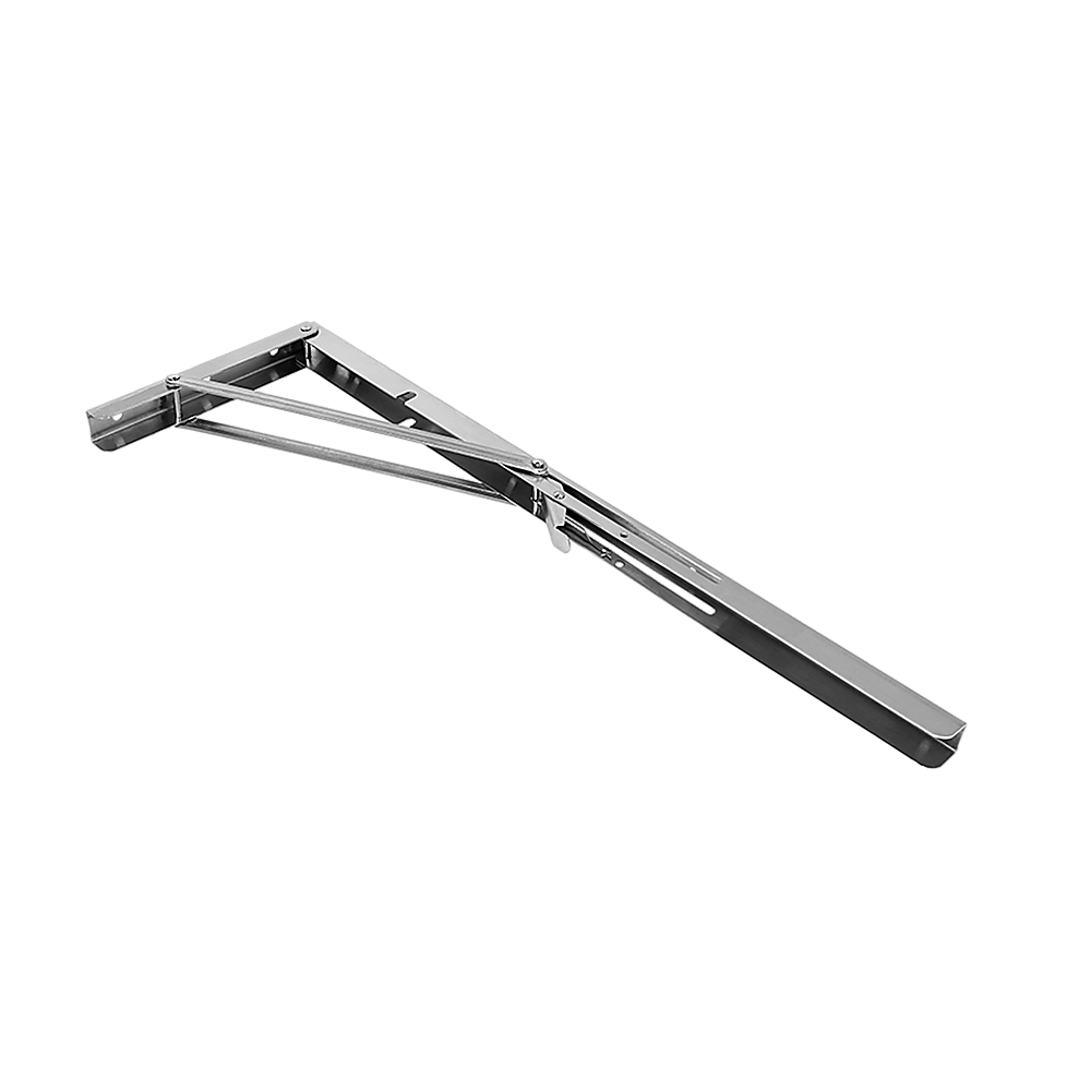 2x 20" Stainless Steel Folding Table Bracket Shelf Bench 50kg Load Heavy Duty 7