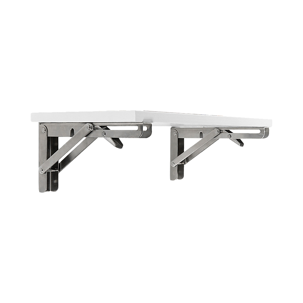2x 20" Stainless Steel Folding Table Bracket Shelf Bench 50kg Load Heavy Duty 8