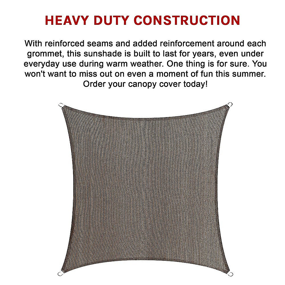 Rectangle Sun Shade Sail Fabric Garden Patio Pool Awning Canopy Cover Coffee 10