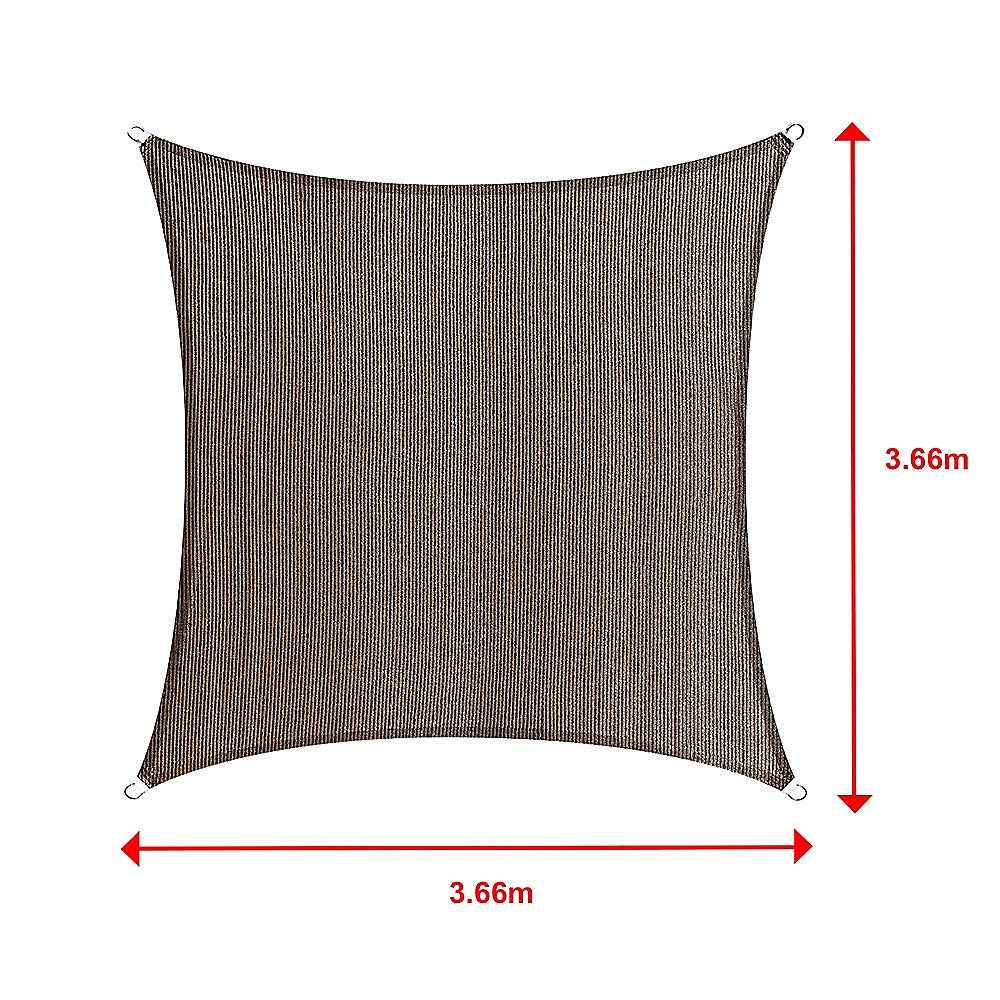 Rectangle Sun Shade Sail Fabric Garden Patio Pool Awning Canopy Cover Coffee 11