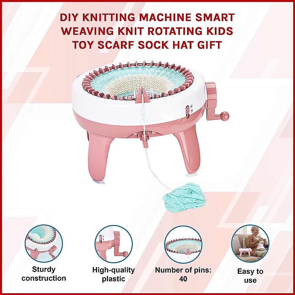 DIY Knitting Machine Smart Weaving Knit Rotating Kids Toy Scarf Sock Hat Gift 3