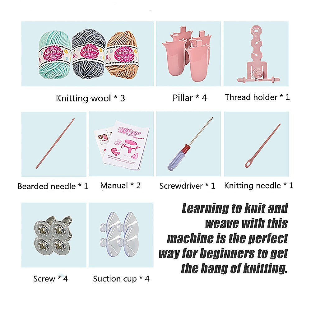 DIY Knitting Machine Smart Weaving Knit Rotating Kids Toy Scarf Sock Hat Gift 6