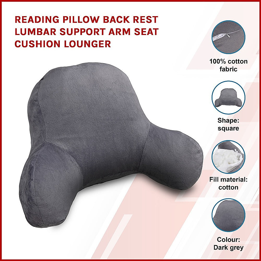 Reading Pillow Back Rest Lumbar Support Arm Seat Cushion Lounger 3