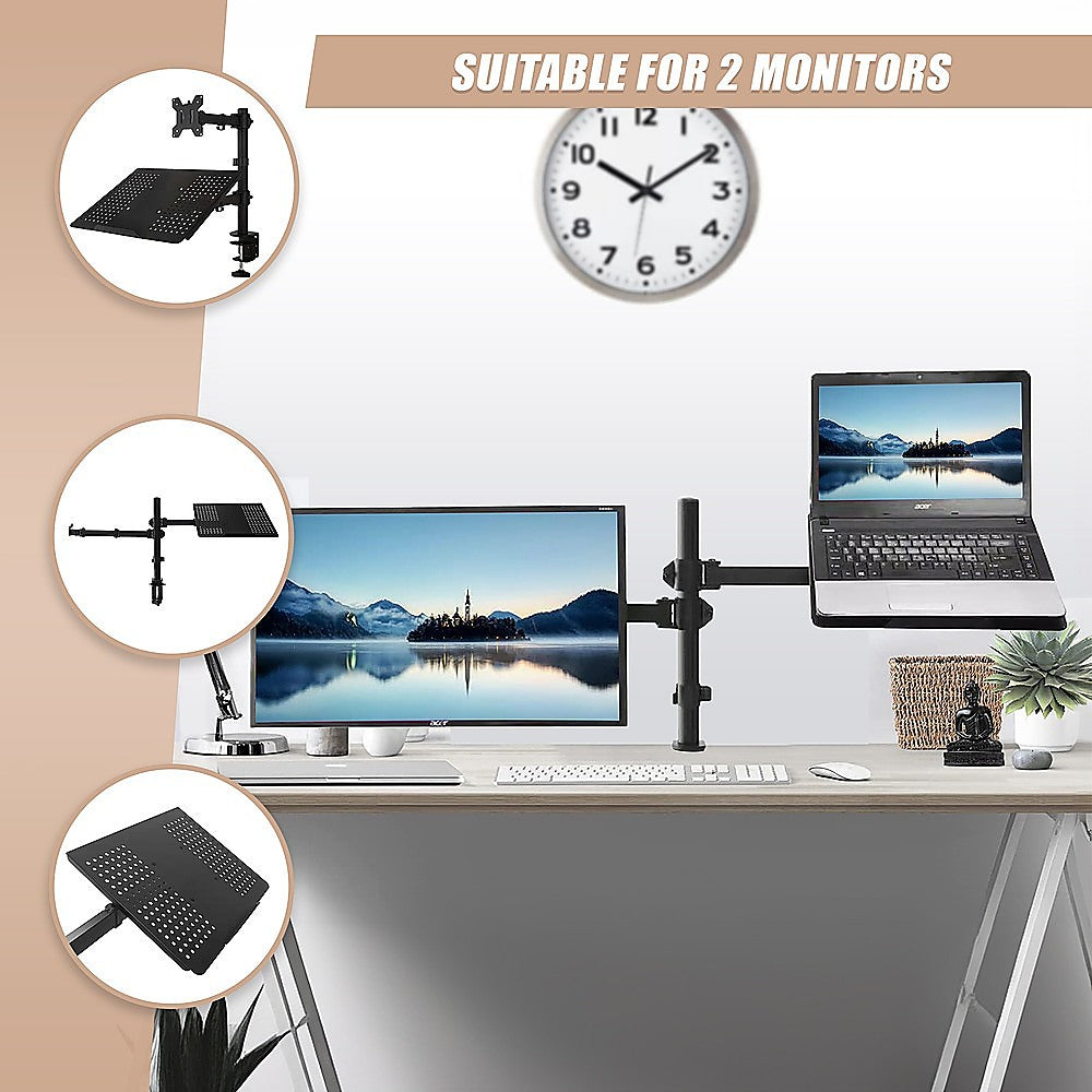 Monitor Mount & Laptop and Tablet Shelf Stands Holders Adjustable Workspace Arm 8