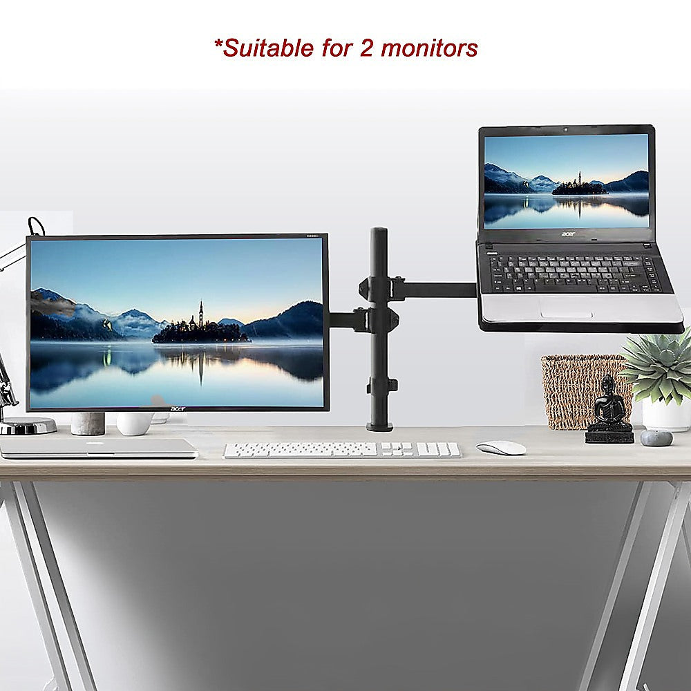Monitor Mount & Laptop and Tablet Shelf Stands Holders Adjustable Workspace Arm 10