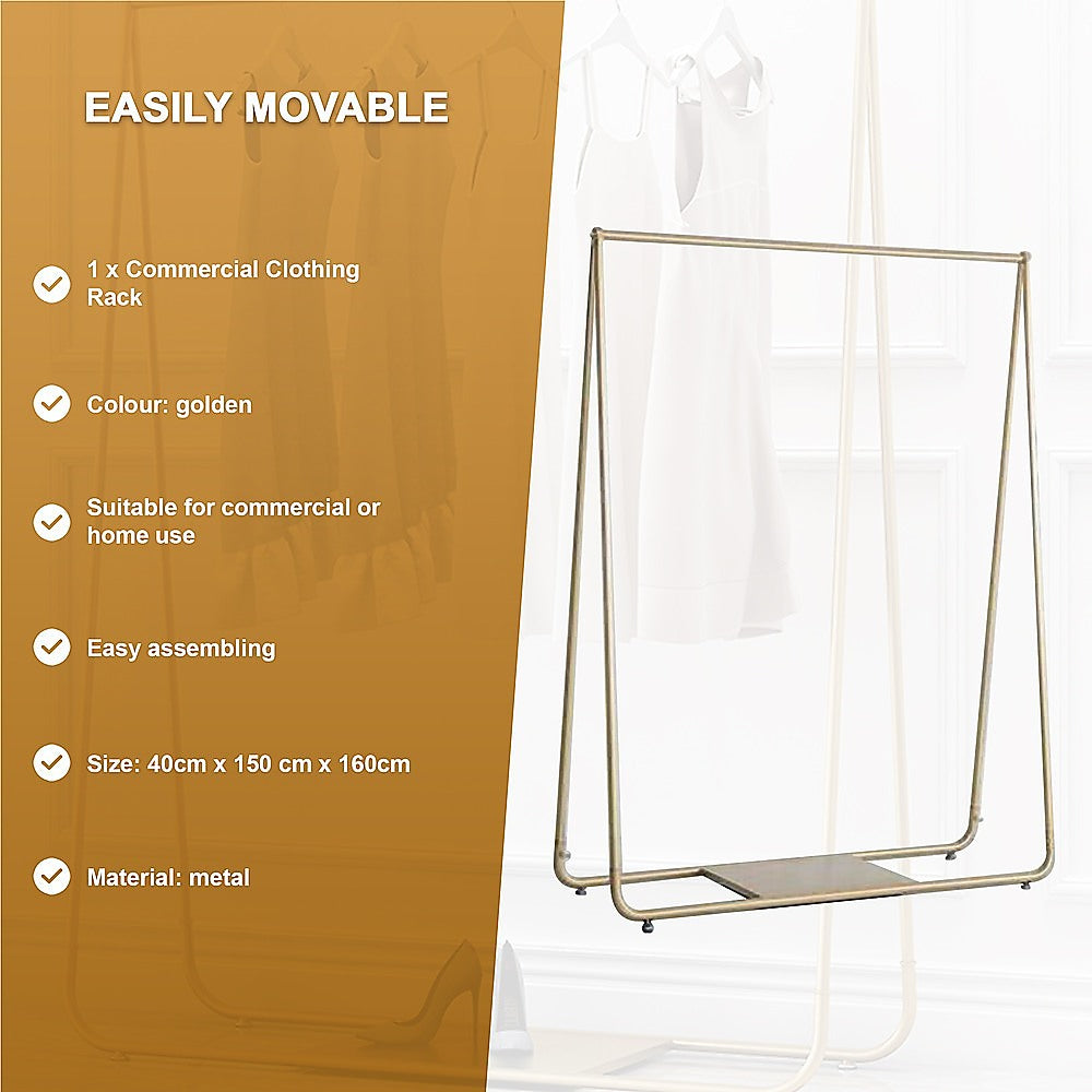 Gold Clothing Retail Shop Commercial Garment Display Rack 7