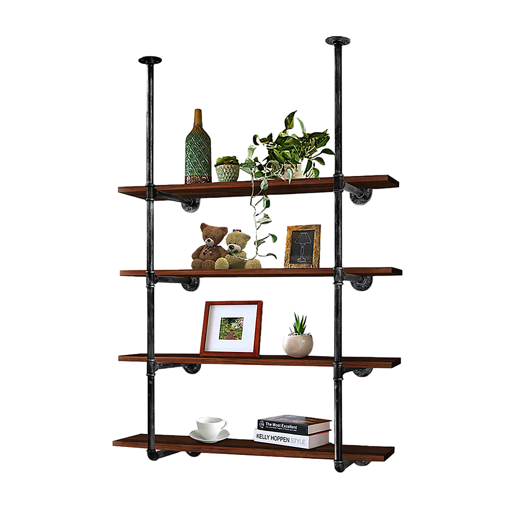 Wall Shelves Display Bookshelf Industrial DIY Pipe Shelf Rustic Brackets 6