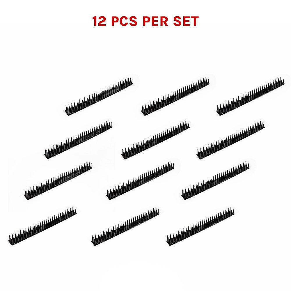 12pc Bird Spikes Human Cat Possum Mouse Pest Control Spiked Fence Wall Deterrent 12