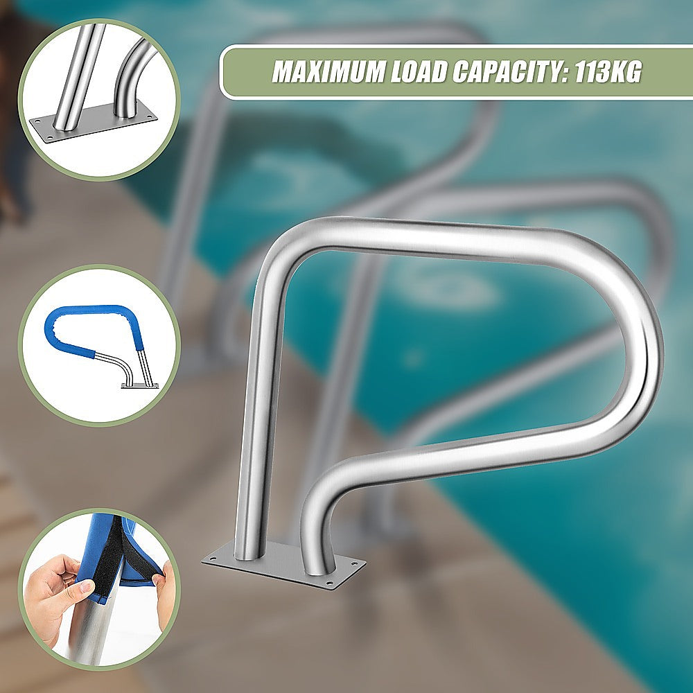 Swimming Pool Hand Rail Step Grab Rail 76.2x55.8cm with Drill Bit 9