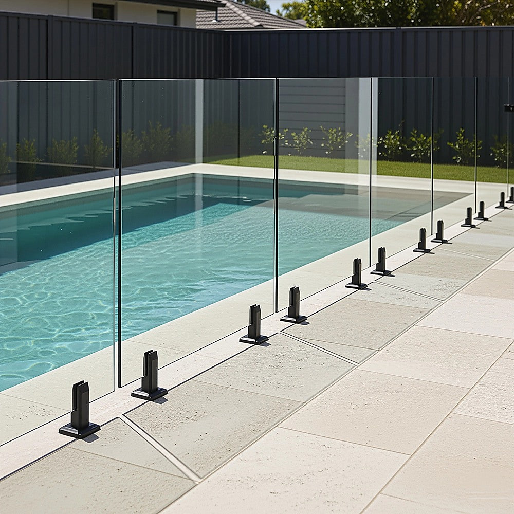 Balustrade Black Glass Clamp 304 Stainless Spigot Pool Fencing Fence 5